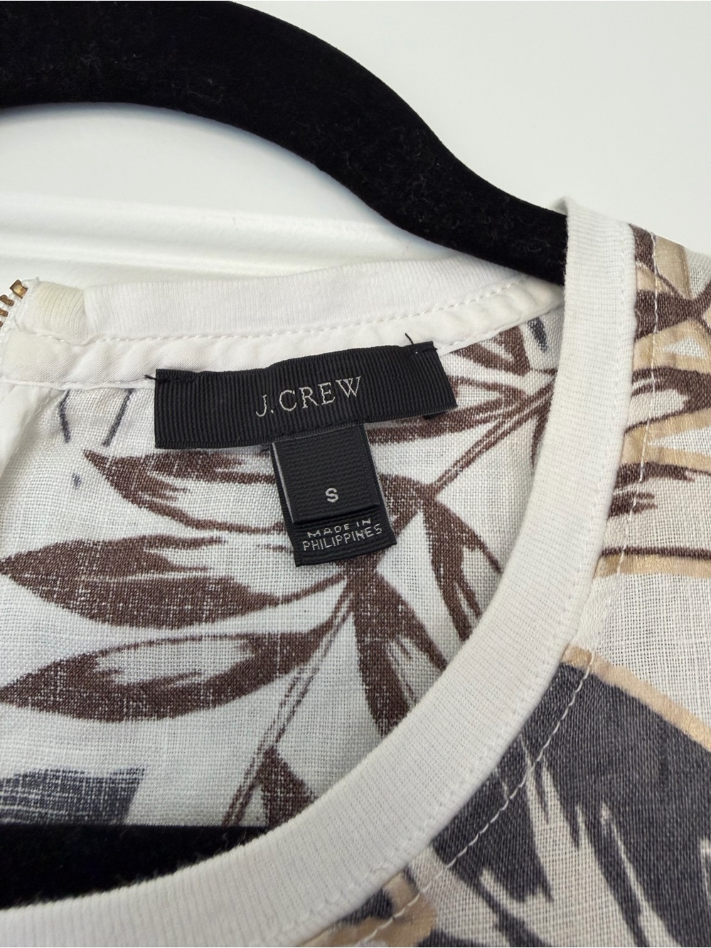 J. Crew White Linen Sleeveless Botanical Print Camisole - Picture 4 of 8